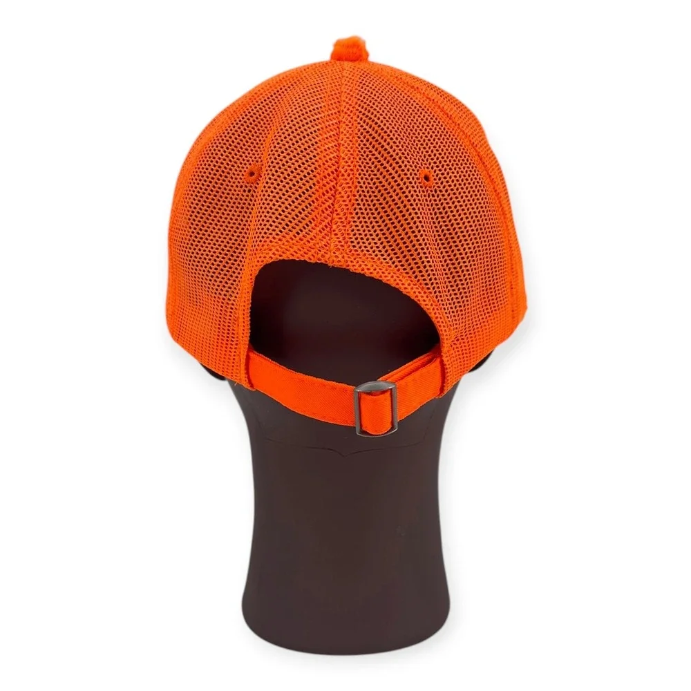 Cabela's Blaze Orange Mesh Trucker Hat Adjustable One Size Fits Most